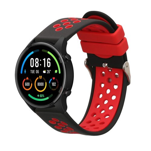 Řemínek Kwmobile pro Xiaomi Mi Watch Color Sport/S1 Active, černá/červená, silikon, KWM0000258B001C