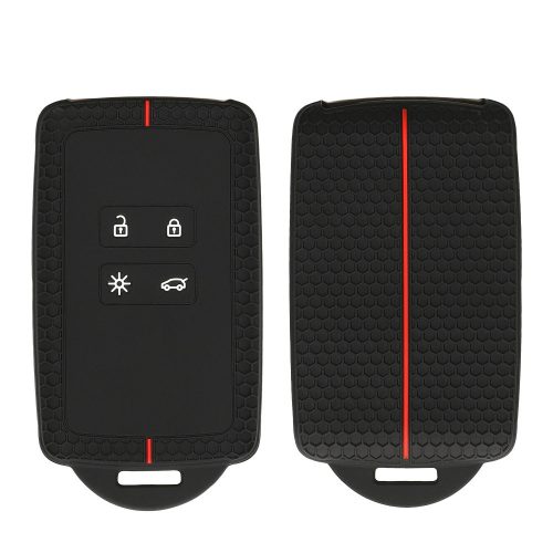 Kryt na klíče od auta Kwmobile pro Renault 4 Buttons - Smart Key, černo/červený, silikon, KWM0000259X001C