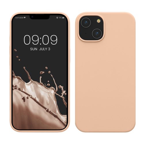 Kryt Kwmobile pro Apple iPhone 14, krémový, silikonový, KWM000016NI035C