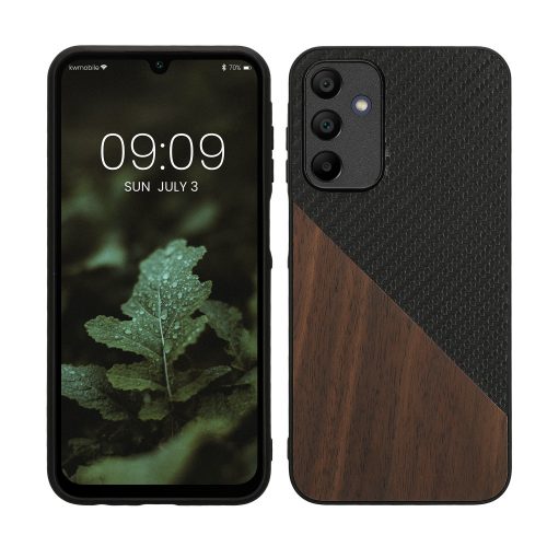 Pouzdro Kwmobile pro Samsung Galaxy A15 5G, hnědo-černé, dřevo, KWM000021OT001C