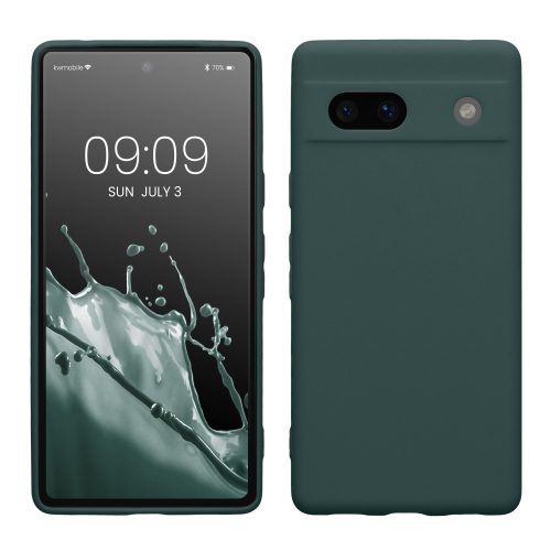 Pouzdro Kwmobile pro Google Pixel 7a, tmavě zelené, silikonové, KWM000019YF017C