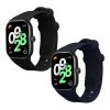 Sada 2 řemínků Kwmobile pro Xiaomi Redmi Watch 4, černá/tmavě modrá, silikon, KWM000025BA001C