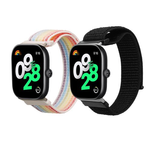 Sada 2 řemínků Kwmobile pro Xiaomi Redmi Watch 4 / Band 8 Pro, černá/vícebarevná, nylon, KWM000025BE001C