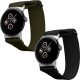 Sada 2 řemínků Kwmobile pro Google Pixel Watch 2/Pixel Watch, černá/tmavě zelená, nylon, KWM000025BF003C