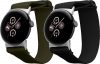 Sada 2 řemínků Kwmobile pro Google Pixel Watch 2/Pixel Watch, černá/tmavě zelená, nylon, KWM000025BF003C