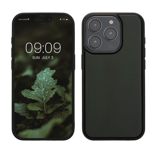 Kryt Kwmobile pro Apple iPhone 15 Pro, tmavě zelený, dřevo, KWM000020EE002C