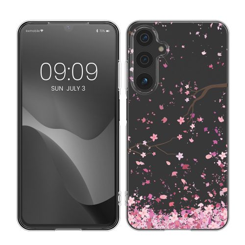 Pouzdro Kwmobile pro Samsung Galaxy A25, růžové/průhledné, silikonové, KWM000021PS002C