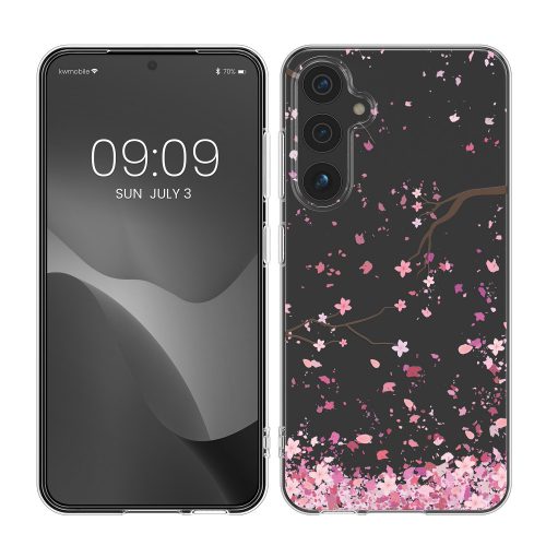 Pouzdro Kwmobile pro Samsung Galaxy A35, růžové/průhledné, silikonové, KWM000021PT002C