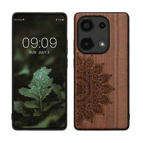 Kryt Kwmobile pro Xiaomi Redmi Note 13 Pro, hnědý, dřevo, KWM000020NA002C