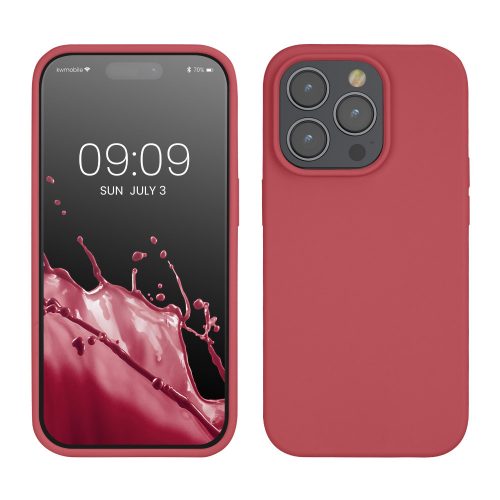 Kryt Kwmobile pro Apple iPhone 14 Pro, tmavě růžový, silikon, KWM000016NK040C