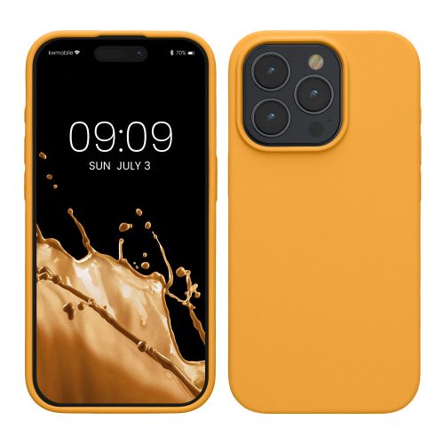 Kryt Kwmobile pro Apple iPhone 15 Pro, oranžový, silikonový, KWM000020CC022C