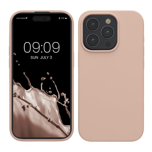 Kryt Kwmobile pro Apple iPhone 15 Pro, světle růžový, silikon, KWM000020CC027C