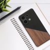 Kryt Kwmobile pro Xiaomi Redmi Note 13, hnědý/černý, dřevo, KWM000020NJ001C