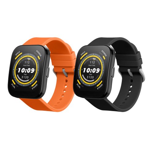 Sada 2 řemínků Kwmobile pro Amazfit Bip 5/GTR 4, černá/oranžová, silikon, KWM000024YT005C