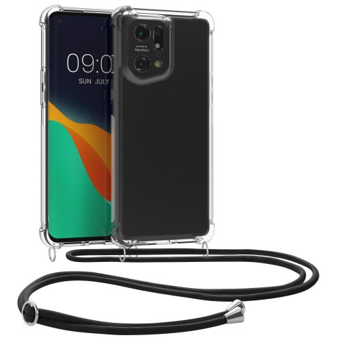 Pouzdro Kwmobile pro OPPO Find X5 Pro, silikonové, průhledné/černé, 59320.01