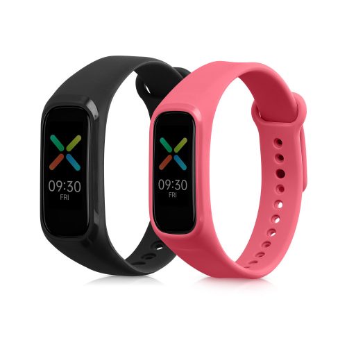 Sada 2 popruhů pro Oppo Band Sport, Kwmobile, černá/růžová, silikonová, 57437.07