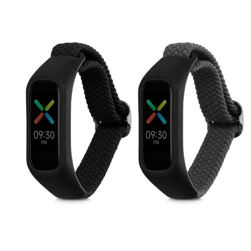 Sada 2 popruhů pro Oppo Band Sport, Kwmobile, černá/šedá, nylon, 59521.02