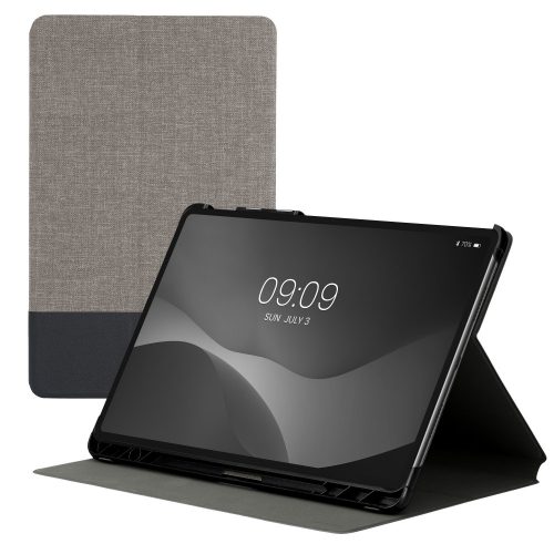 Knižní obal kwmobile pro Huawei MatePad Pro 12.6", textil, šedo/černý, 55706.22