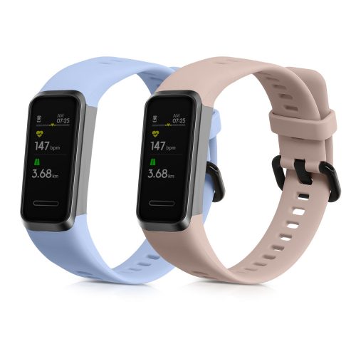 Sada 2 kwmobile řemínků pro Huawei Band 4, silikon, růžový/modrý, 59802.03