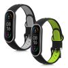 Sada 2 kwmobile pásků pro Xiaomi Mi Smart Band 6/Mi Band 6/Band 5, silikon, šedá/zelená, 59792.02