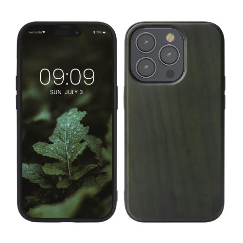 kwmobile pouzdro pro Apple iPhone 14 Pro, Wood, Green, 59122.80