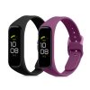 Sada 2 kwmobilních řemínků pro Samsung Galaxy Fit 2, silikon, černá/fialová, 53962.16