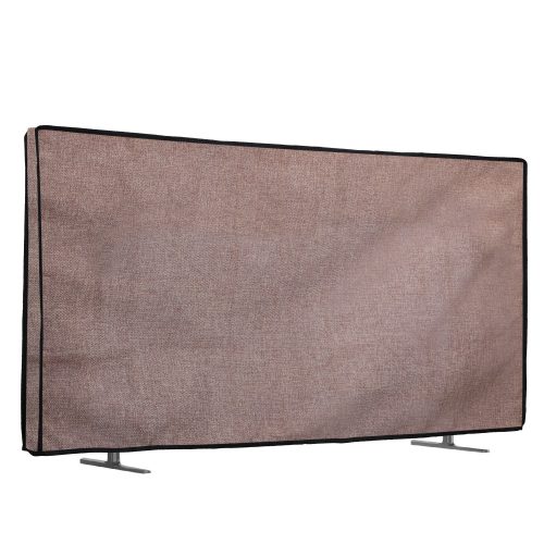 Kryt na TV Kwmobile 65", Hnědý, Textil, 60190.18